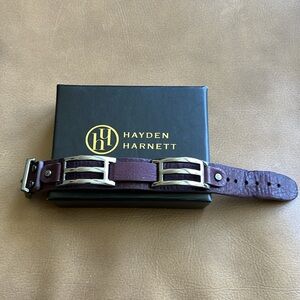 Hayden Hartnett Celina Cuff - Burgundy/Black with Original Box